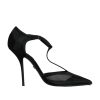 Black Mesh T-strap Stiletto High Heels Shoes - Image 6