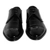 Black Calfskin Leather Derby Men Dress Shoes - Image 3