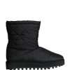 Black Nylon Padded Mid Calf Men Boots Shoes - Image 5
