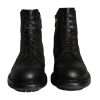 Black Lace Up Mid Calf Boots Men Shoes - Image 2