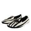 Black White Calf Fur Slip On Loafers Men Shoes - Image 3