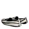 Black White Calf Fur Slip On Loafers Men Shoes - Image 4