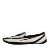 Black White Calf Fur Slip On Loafers Men Shoes - Image 5
