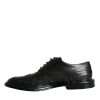 Black Leather Oxford Wingtip Formal Men Shoes - Image 5