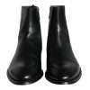 Black Calf Leather Men Ankle Boots Men Shoes - Image 2