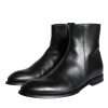 Black Calf Leather Men Ankle Boots Men Shoes - Image 3