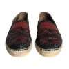Black Maroon Woven Leather Buffalo Men Espadrille Shoes - Image 2