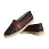 Black Maroon Woven Leather Buffalo Men Espadrille Shoes - Image 7