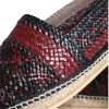 Black Maroon Woven Leather Buffalo Men Espadrille Shoes - Image 8