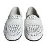 White Woven Leather Slip On Loafers Men Shoes - Image 2
