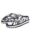 Black White Quilted Logo Sandals Slides Shoes - Image 3