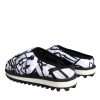 Black White Quilted Logo Sandals Slides Shoes - Image 4