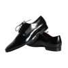 Black Calfskin Leather Derby Dress Men Shoes - Image 7