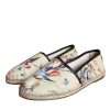 Beige Floral Canvas Espadrilles Slip On Shoes - Image 3