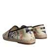Beige Floral Canvas Espadrilles Slip On Shoes - Image 4