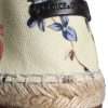 Beige Floral Canvas Espadrilles Slip On Shoes - Image 6