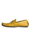 Yellow Leather Slip Mocassin Loafers Shoes - Image 5