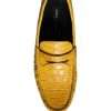 Yellow Leather Slip Mocassin Loafers Shoes - Image 8