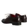 Brown Calfskin Leather Lace Up Oxford Shoes - Image 4