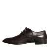 Brown Calfskin Leather Lace Up Oxford Shoes - Image 6