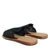 Black Monochrome Braided Raffia Slides Shoes - Image 6
