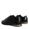 Black Gold Leather Classic Sneakers Shoes - Image 4