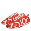 Red White Leather Logo Casual Sneakers Shoes - Image 3