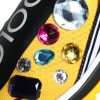 Yellow Sorrento Crystals Sneakers Womens Shoes - Image 8