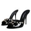 Black Crystal Heels Keira Sandals Shoes - Image 3
