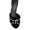 Black Crystal Heels Keira Sandals Shoes - Image 8