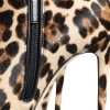Brown Leopard Calf Fur Heels Ankle Boots Shoes - Image 8