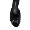 Black Leather Heels Slides Sandals Shoes - Image 8