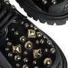 Black Leather Trekking Derby Embellished Shoes - Image 7