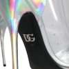 Silver Iridescent PVC Pointed Short Boots Shoes - Image 8