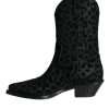 Black Gray Leopard Cowboy Boots Shoes - Image 5