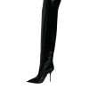 Black Patent Leather Knee High Boots Shoes - Image 6