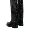 Black Polka Dot Rubber Knee High Boots Shoes - Image 4