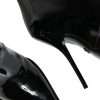 Black Patent Leather Mid Calf Boots Shoes - Image 7
