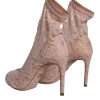 Beige Stretch Taormina Lace Boots Shoes - Image 4