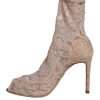 Beige Stretch Taormina Lace Boots Shoes - Image 5
