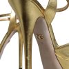 Gold Bette Leather Heels Sandals Shoes - Image 6