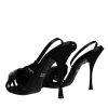 Black Crystal Ankle Strap Sandals Shoes - Image 4