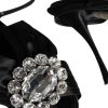Black Crystal Ankle Strap Sandals Shoes - Image 5