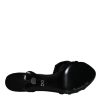 Black Crystal Ankle Strap Sandals Shoes - Image 6