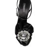Black Crystal Ankle Strap Sandals Shoes - Image 8