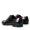 Black Leather Crystal Dress Formal Shoes - Image 6