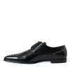 Black Leather Crystal Dress Formal Shoes - Image 7