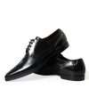 Black Leather Crystal Dress Formal Shoes - Image 8
