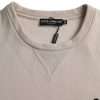 Beige Cotton Crew Neck Sweatshirt Sweater - Image 3