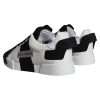 White Black Leather Low Top Women Sneaker Shoes - Image 2